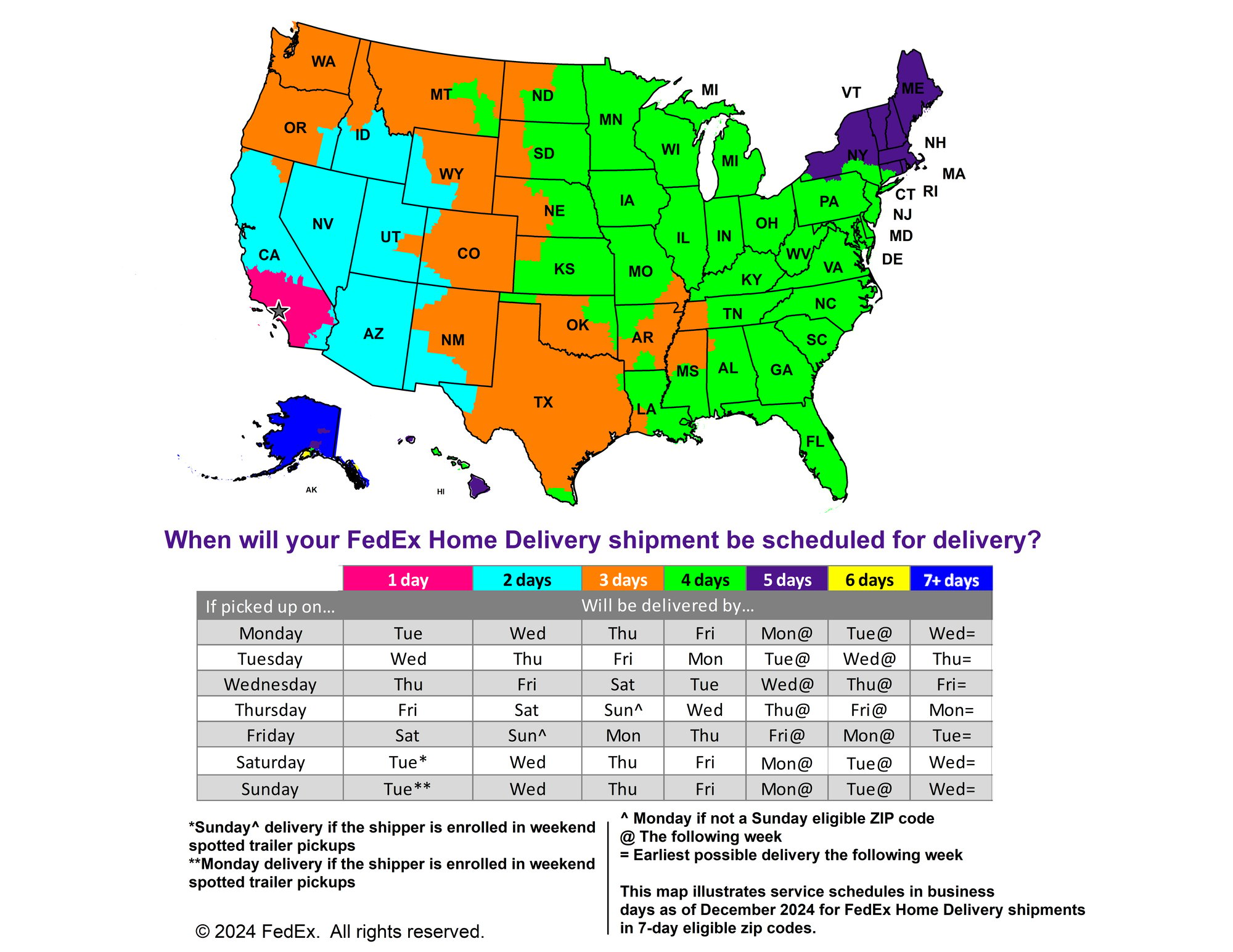 Fedex Shipping Map 12025